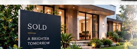 Modern residential property with sold sign